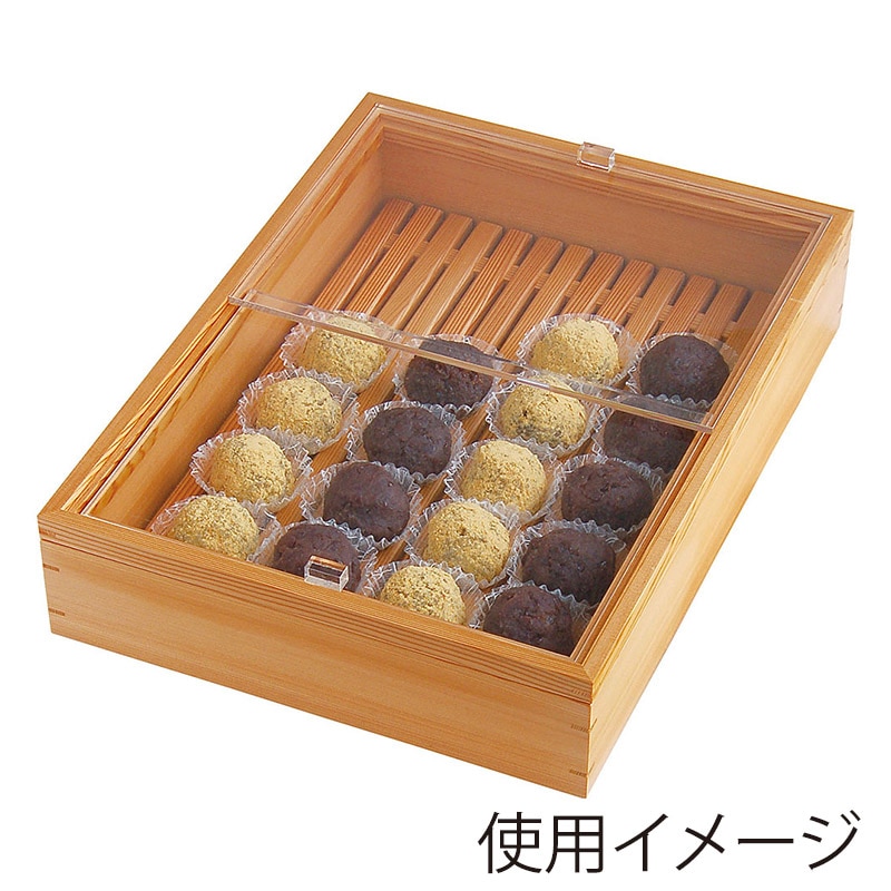 ヤマコー 杉柾木枠付アクリル蓋 小 厚型ばんじゅう専用 43710 1個(ご注文単位1個)【直送品】