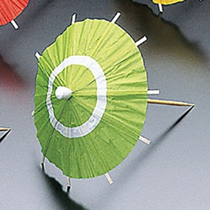 ヤマコー 64184 ミニ蛇の目傘B 小 緑 200入 1袋(ご注文単位1袋)【直送品】