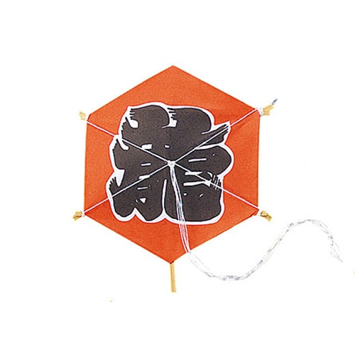 ヤマコー ミニ凧　亀甲龍凧　赤　100枚入  64195 1パック（ご注文単位1パック）【直送品】