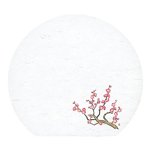 ヤマコー 尺3　半月雲竜和紙懐石まっと　四季　梅　50枚入  64383 1パック（ご注文単位1パック）【直送品】