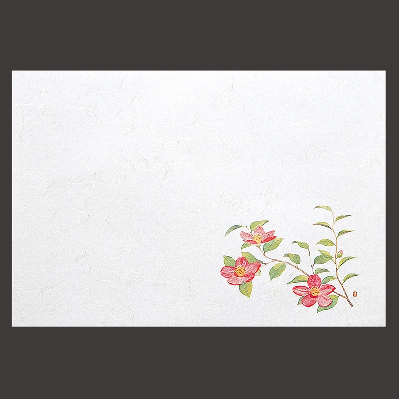 ヤマコー 尺5　雲竜和紙懐石まっと　四季　さざんか  100枚入　65033 1パック（ご注文単位1パック）【直送品】