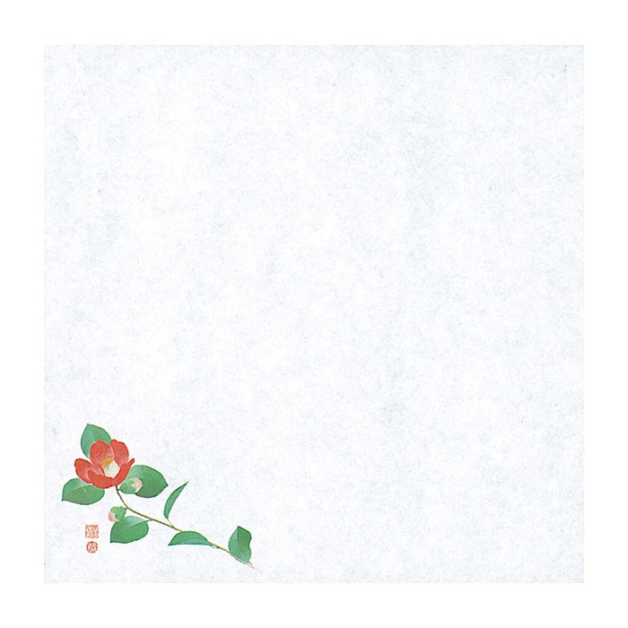 ヤマコー 御所の花　耐油天紙　4寸　椿　100枚入  65823 1パック（ご注文単位1パック）【直送品】