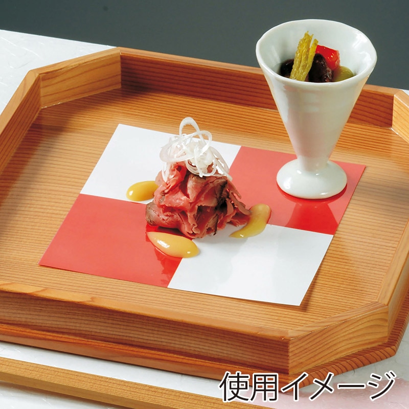 ヤマコー 市松紅白懐敷　4寸　200枚入  66607 1パック（ご注文単位1パック）【直送品】