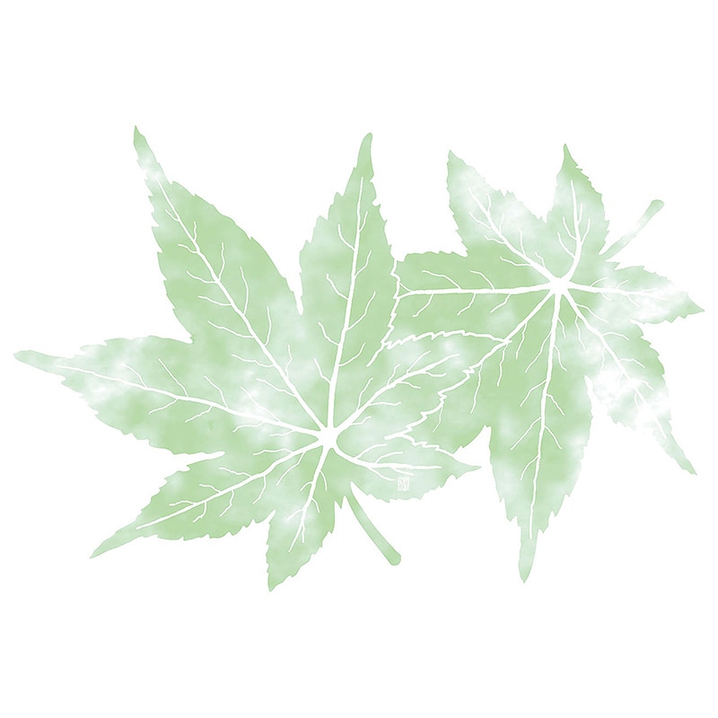 ヤマコー 尺3 四季彩まっと この葉型抜き 青もみじ 50枚入 66779 1パック(ご注文単位1パック)【直送品】