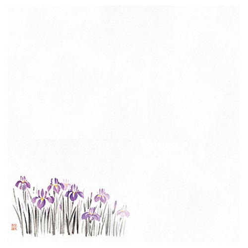 ヤマコー 花宴耐油天紙　4寸　菖蒲　100枚入  68607 1パック（ご注文単位1パック）【直送品】