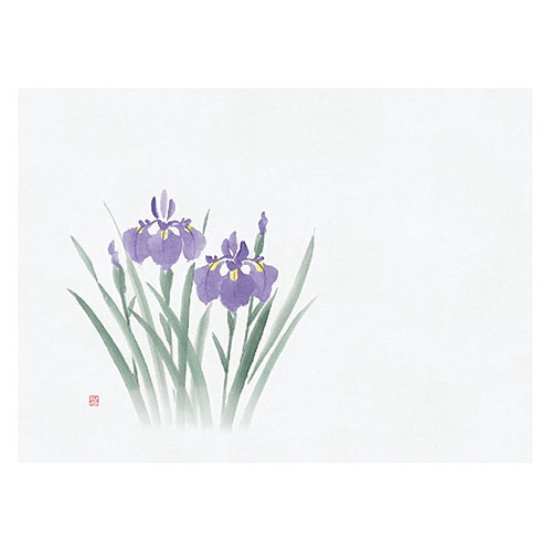 ヤマコー 四季彩鮮度保持紙　菖蒲　100枚入  69005 1パック（ご注文単位1パック）【直送品】