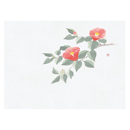 ヤマコー 四季彩鮮度保持紙　椿　100枚入  69017 1パック（ご注文単位1パック）【直送品】