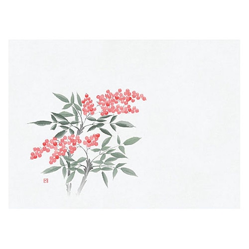 ヤマコー 四季彩鮮度保持紙　南天　100枚入  69019 1パック（ご注文単位1パック）【直送品】