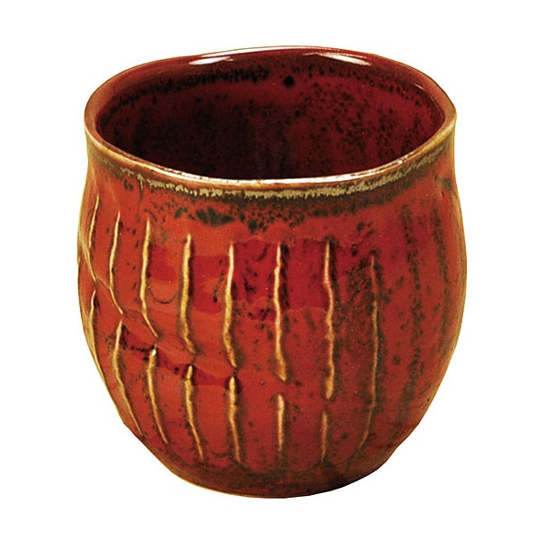 ヤマコー 削ぎ目 湯のみ ゆず赤 79310 1個(ご注文単位1個)【直送品】