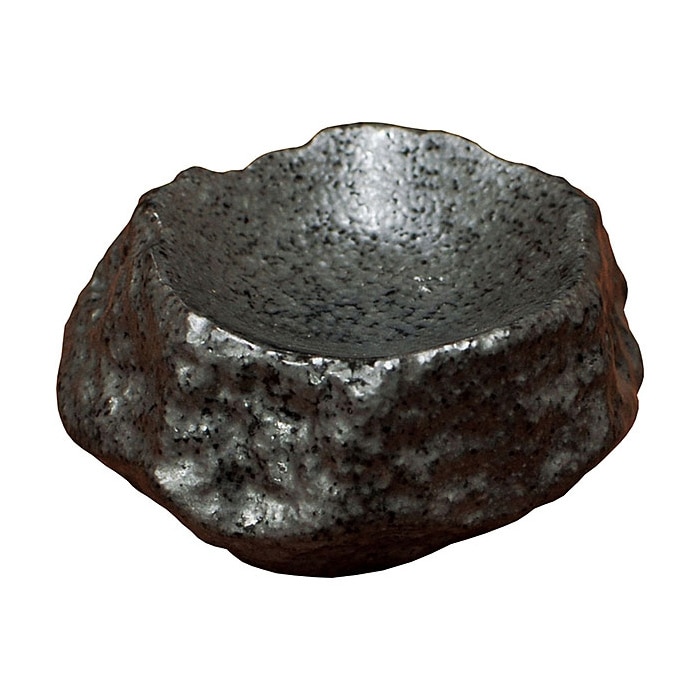 ヤマコー 岩石 一品皿 黒 79410 1個(ご注文単位1個)【直送品】