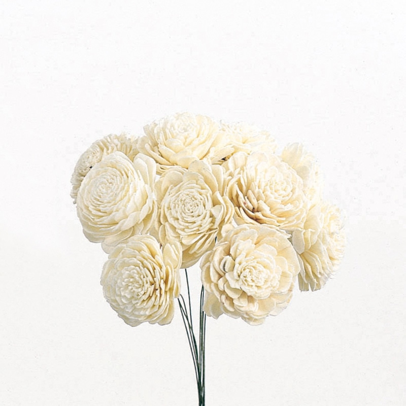 大地農園 ハンドメイドフラワー ソーラーローズ　大 32083-010　白 1束（ご注文単位1束）【直送品】