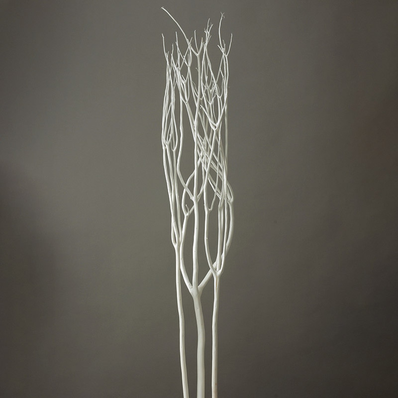 大地農園 プリザーブドフラワー 三又　中 52376-011　白 1本（ご注文単位1本）【直送品】