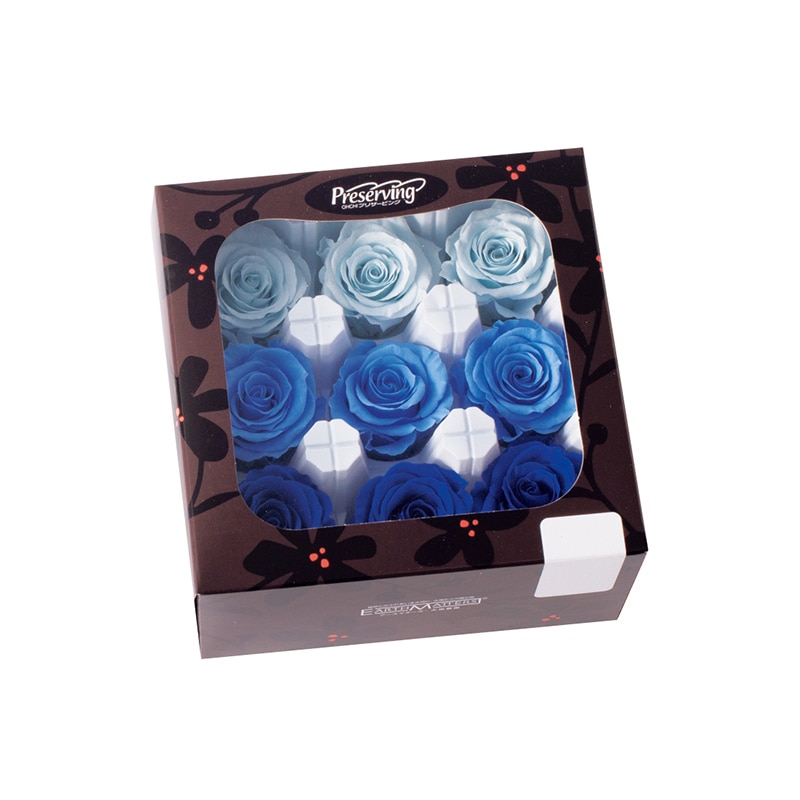 大地農園 プリザーブドローズ かのん　M 05207-660　ブルーミックス 1箱（ご注文単位1箱）【直送品】