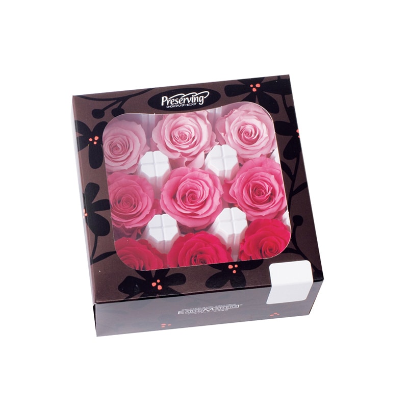 大地農園 プリザーブドローズ かのん　M 05207-110　ピンクミックス 1箱（ご注文単位1箱）【直送品】