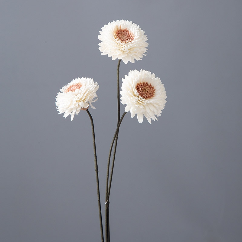 大地農園 ハンドメイドフラワー ソーラーダリア　ピンクアイ 32431-010　白 1束（ご注文単位1束）【直送品】