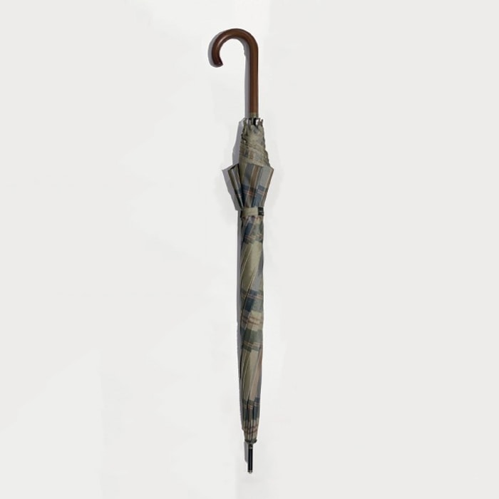 星野商店 婦人長傘 60BJ 耐風 先染め大格子 グラスファイバー骨 キャメル H-538 1本（ご注文単位48本）【直送品】