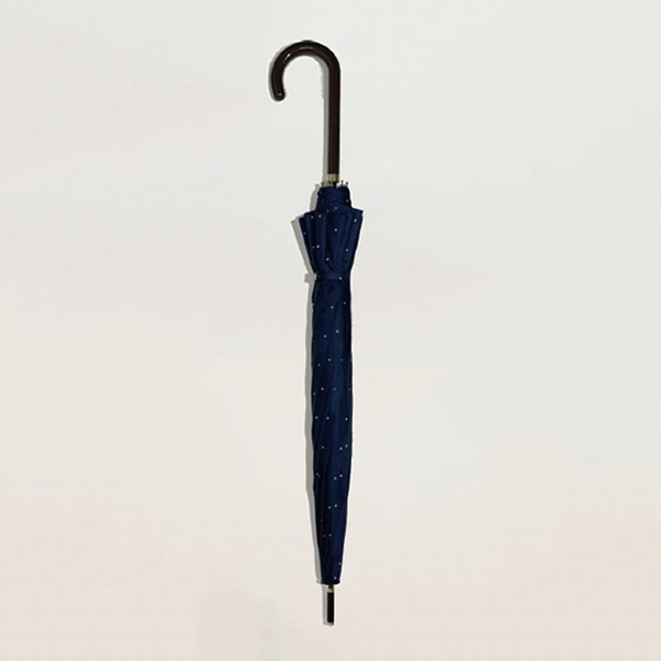 星野商店 婦人長傘 55×12K JB ドット ジャンプ式 グラスファイバー骨 ネイビー H-551 1本（ご注文単位48本）【直送品】