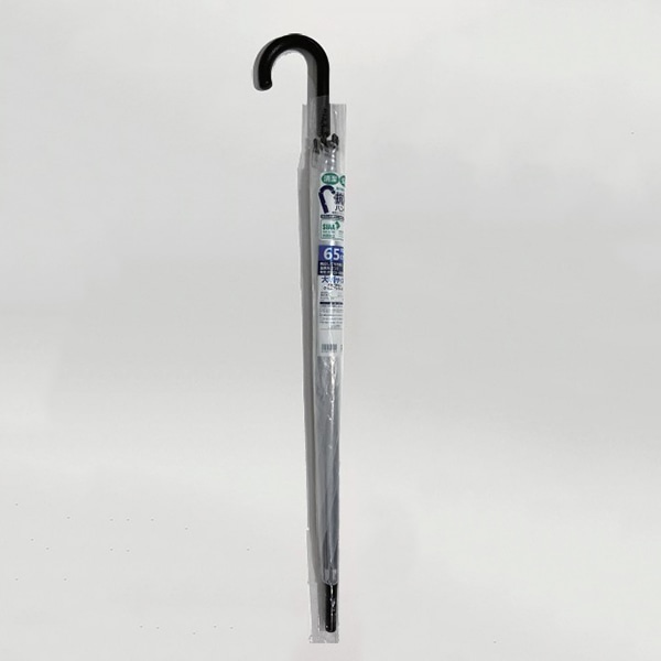 星野商店 ビニール傘 65BJ 抗菌手元 ジャンプ式 グラスファイバー骨 ブラック H-47 1本（ご注文単位36本）【直送品】