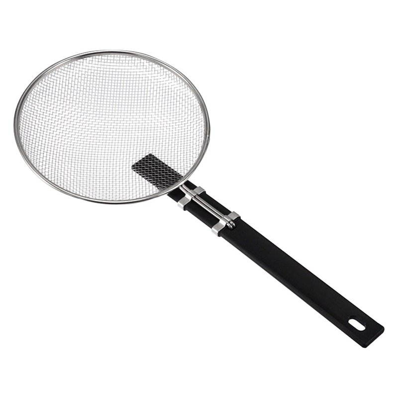 新越金網 TS 18-8 黒柄 そば揚 横型 24cm 10179 1個(ご注文単位1個)【直送品】