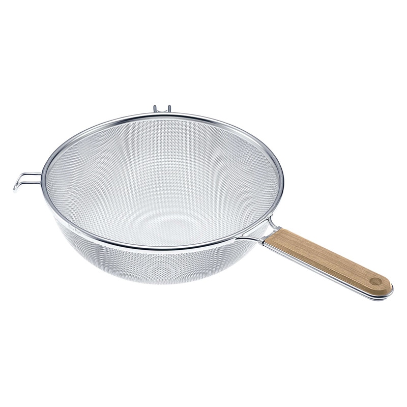 新越金網 18-8 木柄タフストレーナー(16メッシュ) 25cm 10183 1個(ご注文単位1個)【直送品】