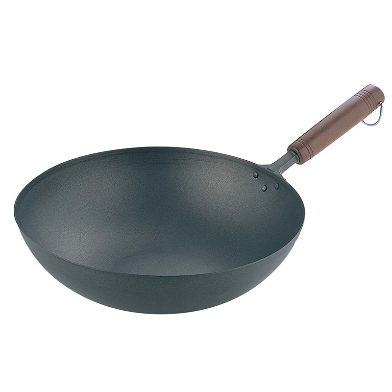 純チタン 木柄 いため鍋 30cm 1個(ご注文単位1個)【直送品】
