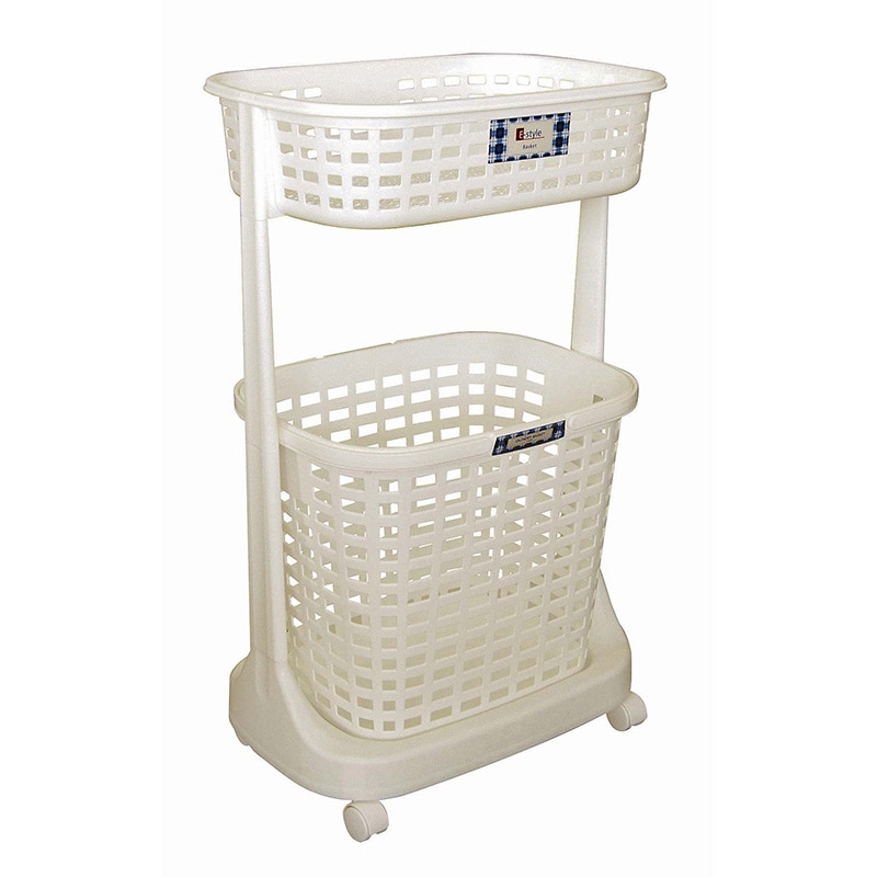 サンカ ランドリーバスケット2段 SW-1082 1個(ご注文単位1個)【直送品】