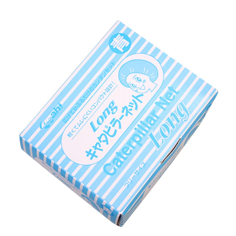 旭創業 ヘアーネット ロングキャタピラーネット 青 フリーサイズ 100枚/箱(ご注文単位1箱)【直送品】