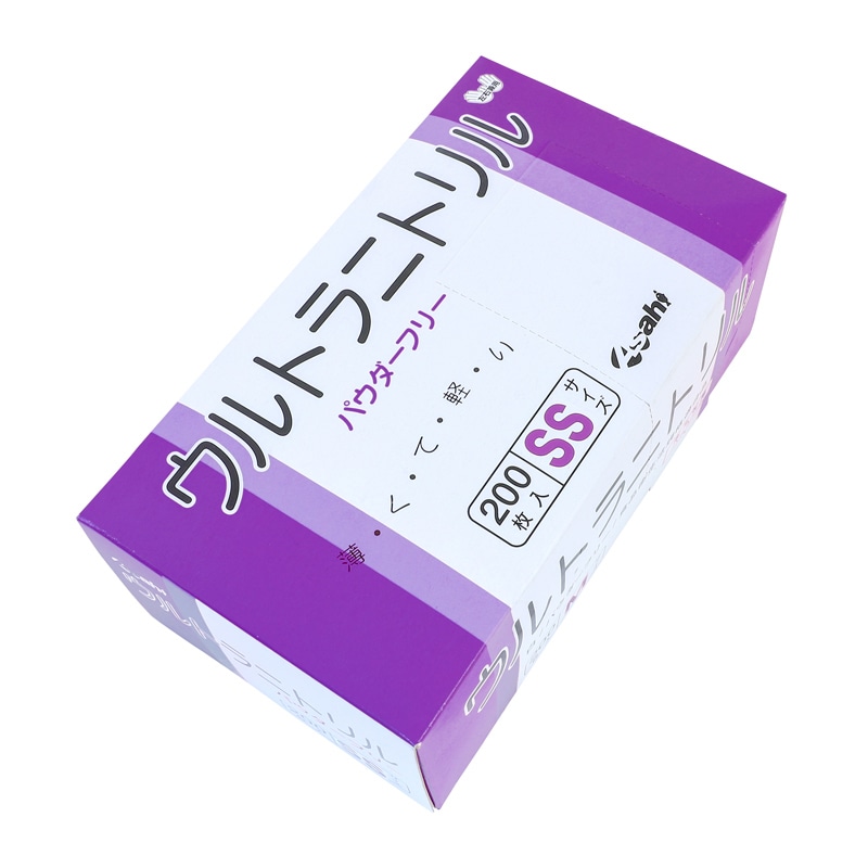 旭創業 ニトリル手袋 ウルトラニトリル200 白 SSサイズ パウダーフリー 200枚/箱(ご注文単位1箱)【直送品】