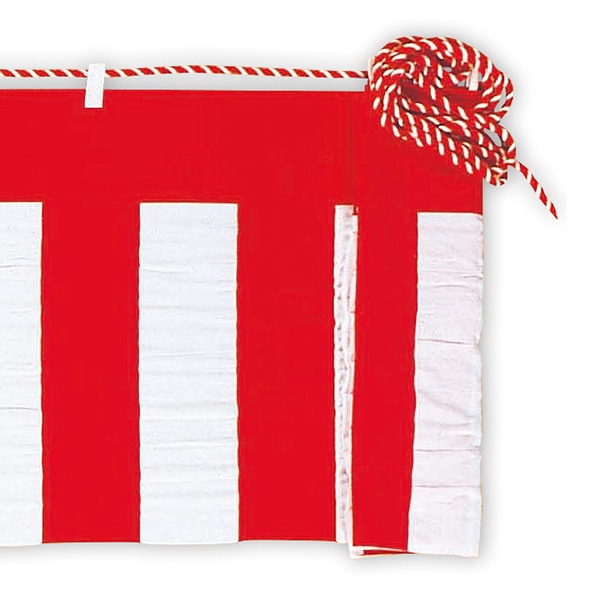 アルファ 紅白幕 綿 紅白ロープ付 H90×3間 DM8-0003B 1枚（ご注文単位1枚）【直送品】