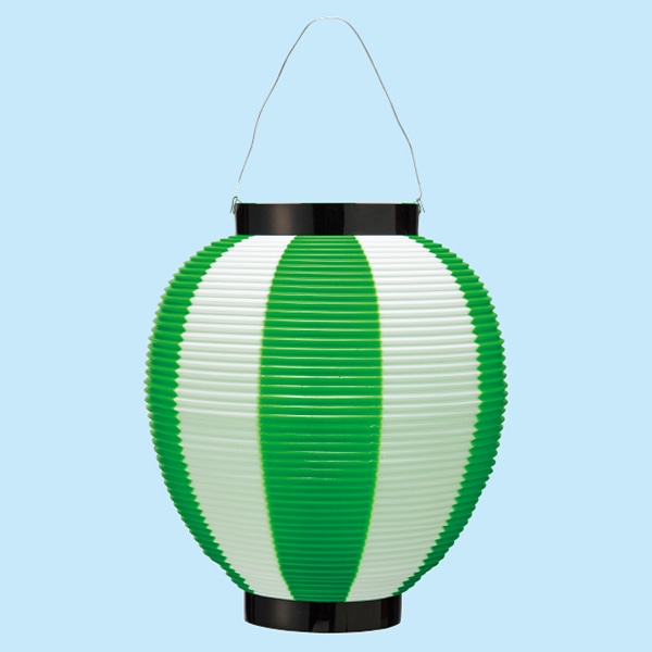 アルファ ポリ夏目八寸丸提灯 コンビ グリーン TA8-7010GR 1個（ご注文単位3個）【直送品】