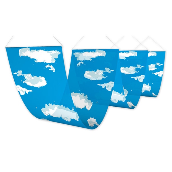 アルファ 三連ペナント 空と雲 EC8-0677 1個(ご注文単位1個)【直送品】