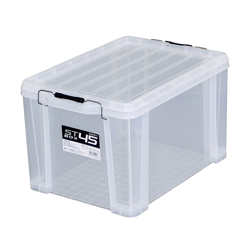 JEJアステージ 蓋付コンテナ STボックス #45 クリア 1個(ご注文単位4個)【直送品】