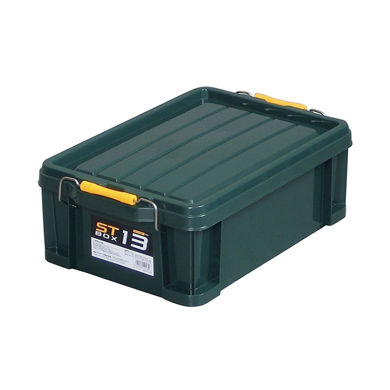 JEJアステージ 蓋付コンテナ　STボックス #13 ダークグリーン 1個（ご注文単位10個）【直送品】