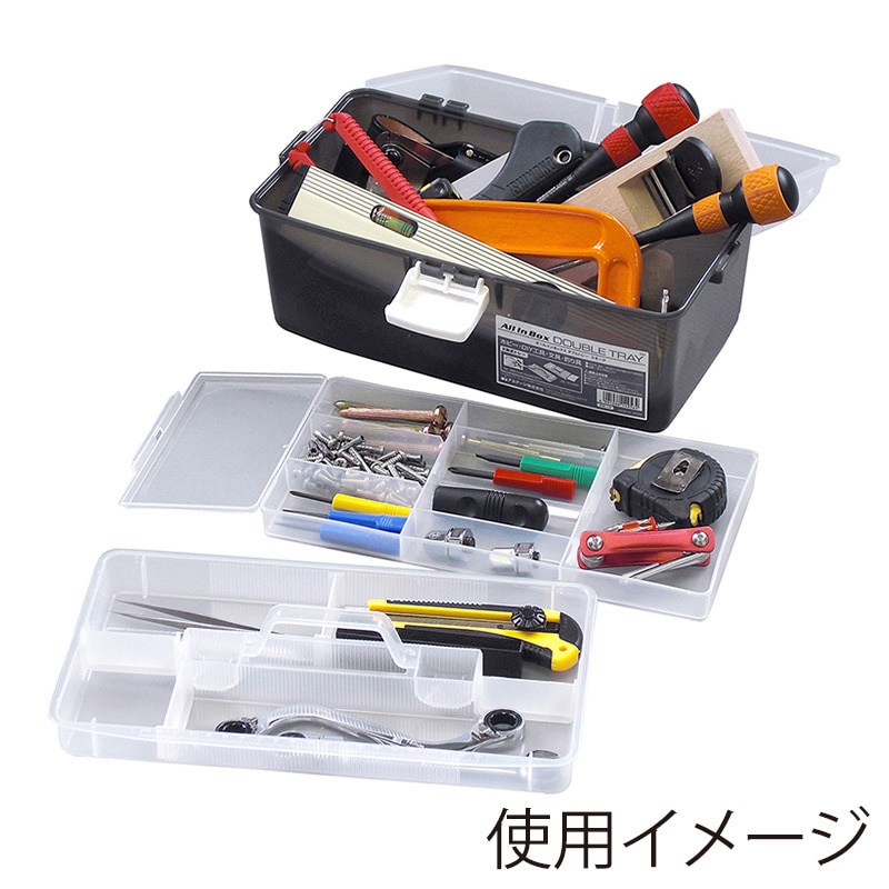 JEJアステージ オールインボックス ダブルトレー スモーク 1個(ご注文単位12個)【直送品】