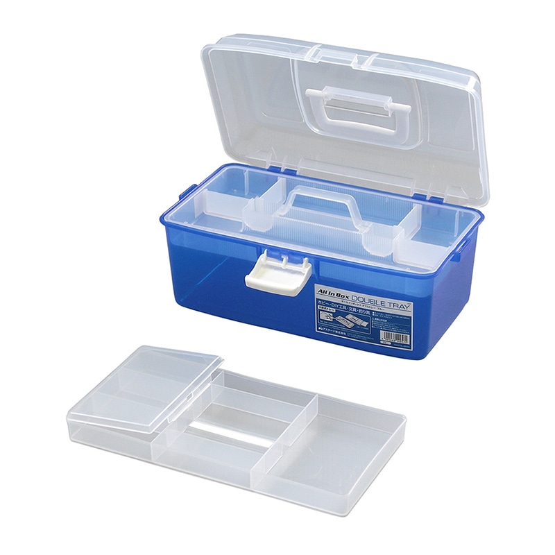JEJアステージ オールインボックス　ダブルトレー  ブルー 1個（ご注文単位12個）【直送品】