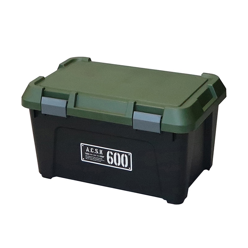 JEJアステージ 収納ボックス　アクティブストッカー 600X ブラックグリーン 1個（ご注文単位6個）【直送品】