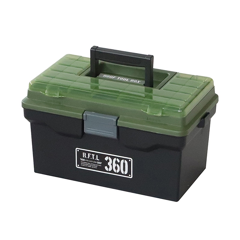 JEJアステージ 工具箱　ルーフツールボックス 360X ブラックグリーン 1個（ご注文単位6個）【直送品】