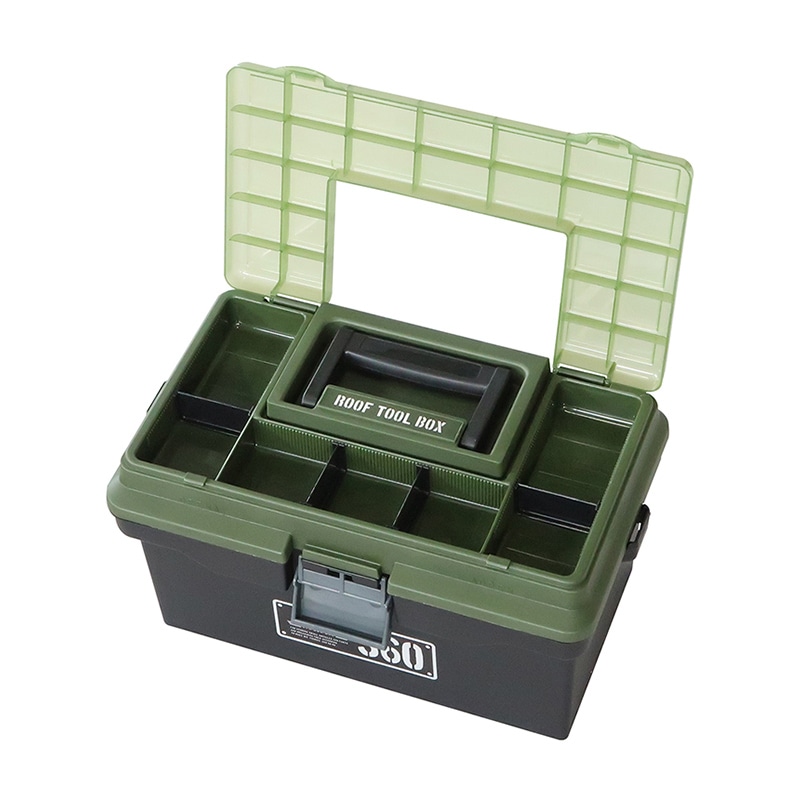 JEJアステージ 工具箱 ルーフツールボックス 360X ブラックグリーン 1個(ご注文単位6個)【直送品】