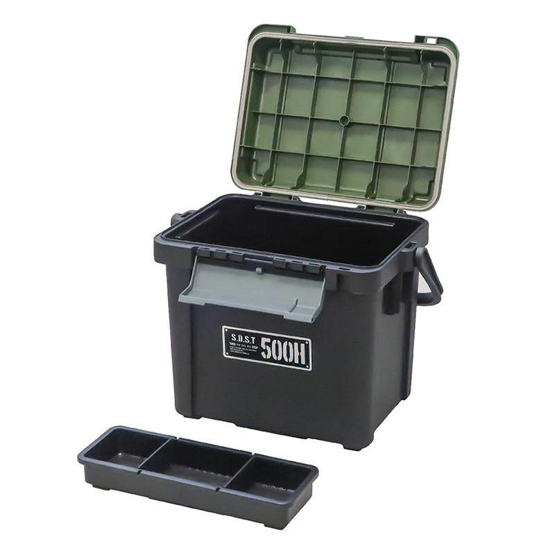 JEJアステージ 工具箱　シールドボックス　シャット 500HX ブラックグリーン 1個（ご注文単位2個）【直送品】