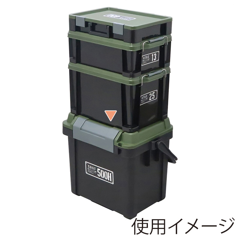 JEJアステージ 工具箱　シールドボックス　シャット 500HX ブラックグリーン 1個（ご注文単位2個）【直送品】