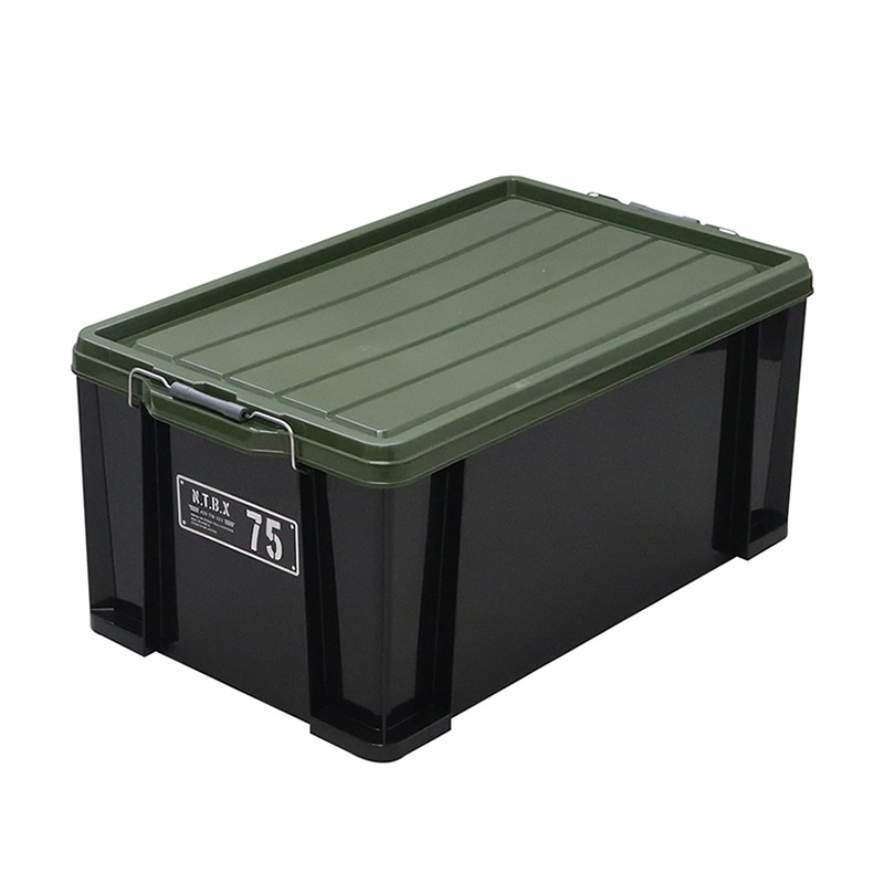 JEJアステージ 蓋付きコンテナ　NTボックス 75X ブラックグリーン 1個（ご注文単位3個）【直送品】
