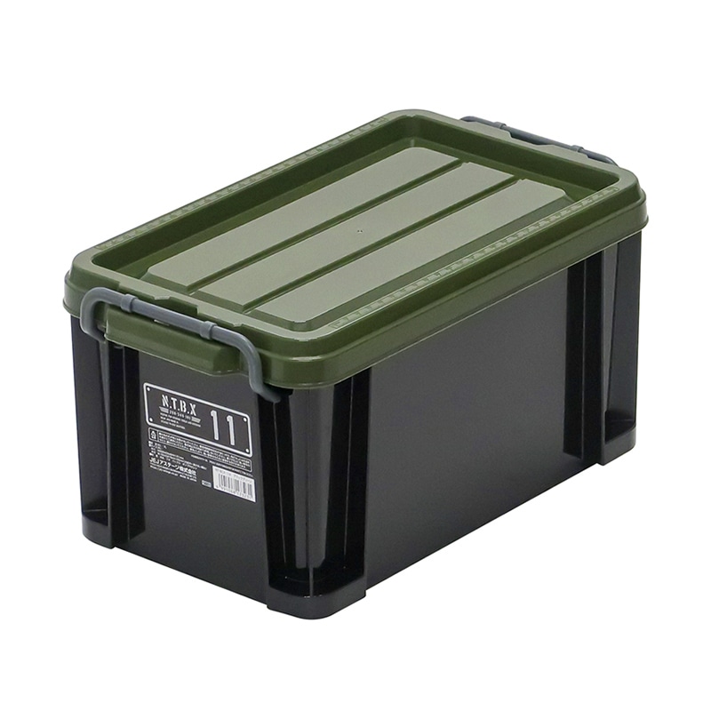 JEJアステージ 蓋付きコンテナ NTボックス 11X ブラックグリーン 1個(ご注文単位12個)【直送品】