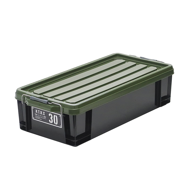 JEJアステージ 蓋付きコンテナ　NTボックス 30X ブラックグリーン 1個（ご注文単位5個）【直送品】