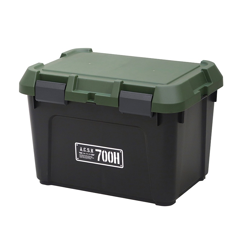 JEJアステージ 収納ボックス　アクティブストッカー 700HX ブラックグリーン 1個（ご注文単位3個）【直送品】