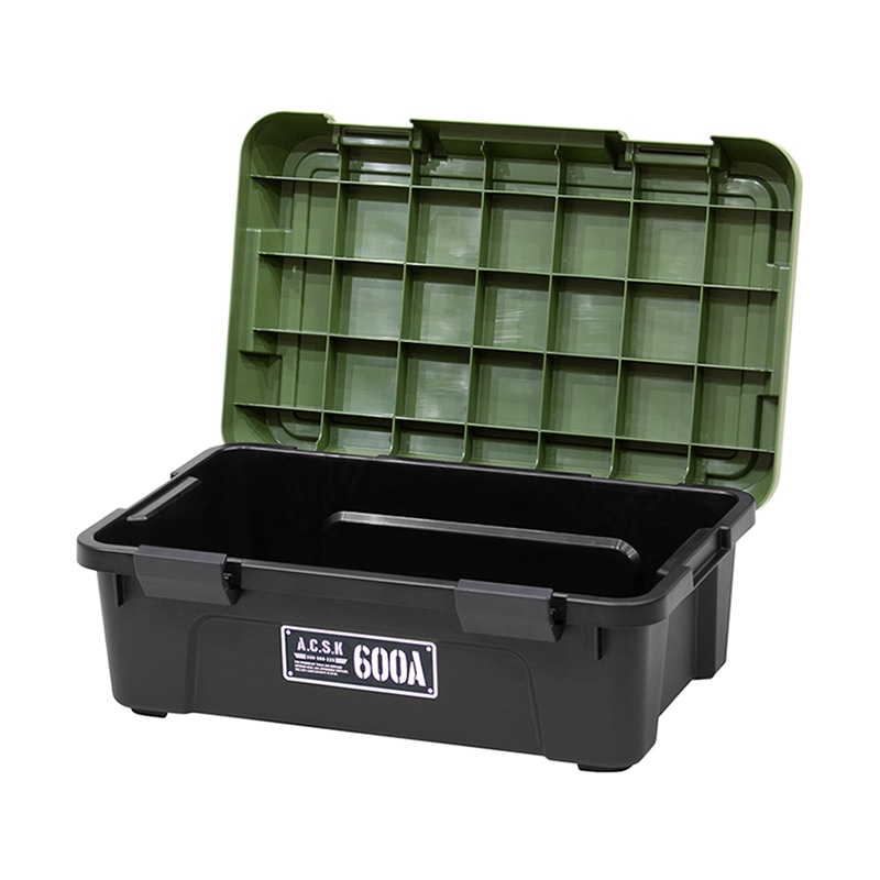 JEJアステージ 収納ボックス アクティブストッカー 600AX ブラックグリーン 1個(ご注文単位6個)【直送品】