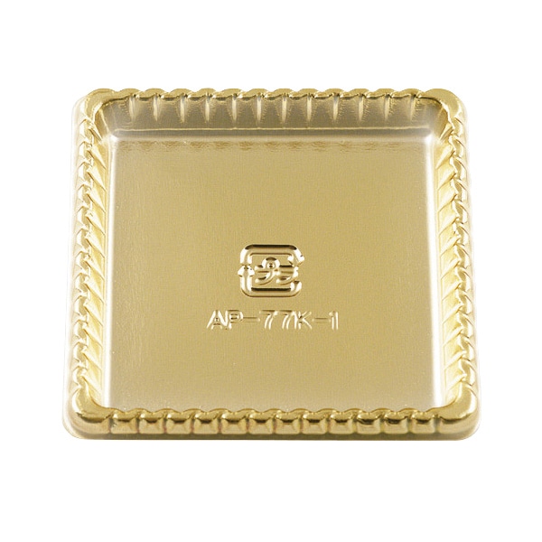 天満紙器 PETトレー　角型 ゴールド　AP-77K-1 100枚/束（ご注文単位5束）【直送品】