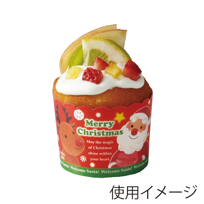 天満紙器 マフィンカップ ペットマフィン ウエルカムサンタ XM801 100枚/束(ご注文単位1束)【直送品】