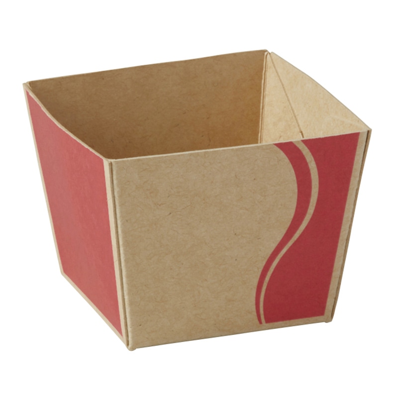 天満紙器 ベーキングミニトレー クラフトキューブ S チェリー BT12 50枚/束(ご注文単位40束)【直送品】