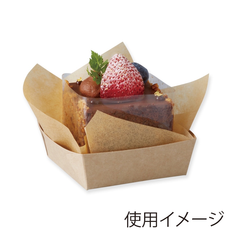 天満紙器 製菓資材 クラフトベーキングトレー BT8731 茶無地 50枚/袋