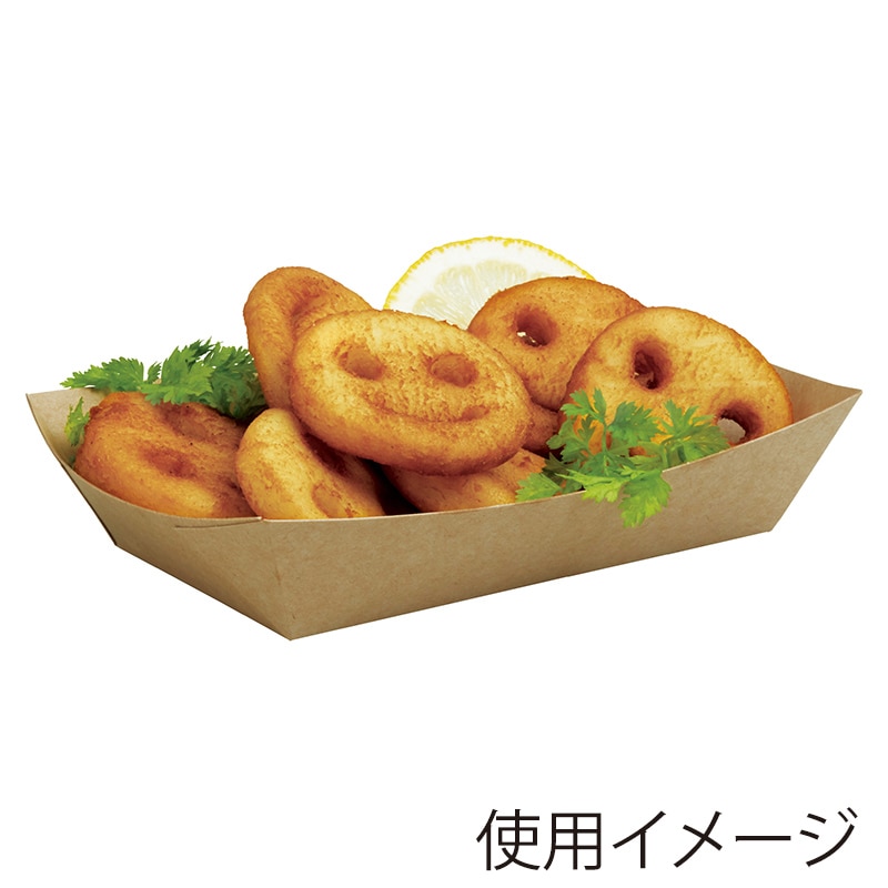 天満紙器 スナックトレー S 茶無地 FT101 100枚/束(ご注文単位15束)【直送品】